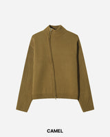 Dig Crop Knit Zip-up