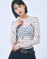 ドット シースルー アニマル Tシャツ