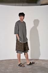 VINTAGE P. DYEING CUT-OUT 1/2 BOX TEE (Khaki)