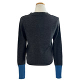 Page Unbalanced Button Color Block 長袖ニットカーディガン (3 Colors)