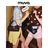 muva. Mini Roll Bag, Genuine‑Leather Niche Handbag, Viral Mini Tote for Carrying Daily Work Essentials, New Arrival Aug 2