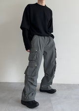 nylon suit pocket pants(2colors)