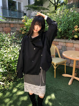 Bue Double-Button Short Trench Jacket