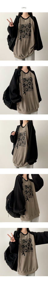 Waffle nagrang sweatshirt