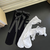 Y2K 3D Polka Dot Ribbon Velvet Socks