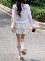 Pure Frill Mini Tiered Skirt Pants (3color)