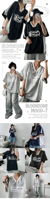 ZリングVネックジャージ半袖Tシャツ