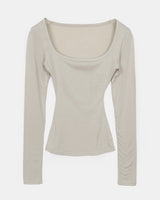 Pumin Square-Neck Fleece Slim T-Shirt