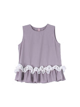 Contrast Ruffle Hem Sleeveless Top