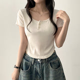 デーモスパンボタンショートスリーブTシャツ