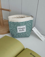 ジッパーポーチ - Summer tweed (green)