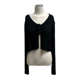 イブニングレストフロントリボンクロップニットサマーカーディガン (4 Colors)