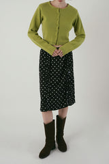 Dot frill skirt_black