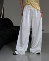 Silk Satin Long Wide Pants