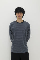 シンボルロゴストライプTシャツ チャコール