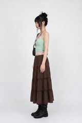 RUSTIC ROMANCE TIERED MAXI SKIRT