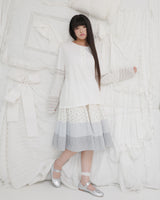 Blooming garden patchwork skirt / ivory