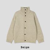 Stack High Neck Button Knit Cardigan