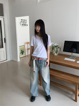 SAND WASHED WIDE JEANS (2C)