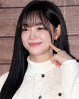 [worn by fromis_9 lee nakyung kim sejeong] gold sparkling pavé huggie hoop 14k gold plating + 925 silver earrings E066-04G