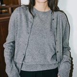 Short Sleeve Wool Knit Grey