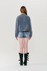CORDUROY COLLAR WORK JACKET [BLUE]