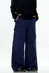 Textured Multi-Pocket Cargo Pants