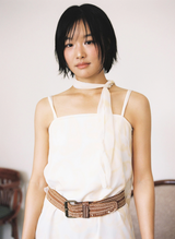 [Webhouse x BOMI] Sunny Blossom Blur Scarf Dress - Yellow