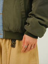HD Denim Collar Bomber Jacket