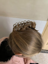 Metal silver fork hair claw