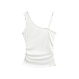 Amaris Asymmetric Strap Ruched Top