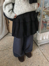 Kikam Stripe Banding Wide Brushed Pants