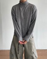 Dig Crop Knit Zip-up