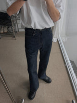 ASCLO Non Fade Slab Flare Denim Pants (2color)