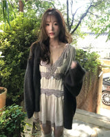 [ limited quantity / ♡made♡ ] enthea antique satin & lace short ops
