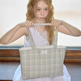 summer check shoulder bag green