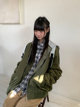 [unisex] Youinb Two-Way Shirring Hood Flight Jumper