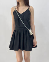 Melin V-neck Strappy Sleeveless Flare Mini Dress