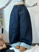 リボン🎀ワイドリボンロールアップデニムパンツ 🩵🎀