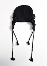  EARFLAP DRAG BEANIE . BLACK