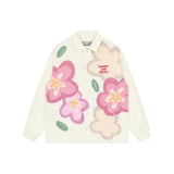 H/C Handpainted Cartoon Flowers Coach Jacket