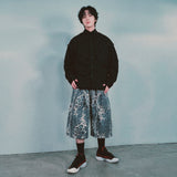 leopard grunge capri shorts_grey