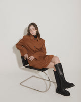 FAUX SUEDE STUDS JACKET [BROWN]