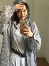 Cool Frill Hoodie Check Shirt (2color)