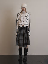 CHECK WRAP SKIRT BLACK