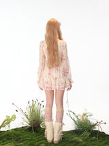 Rose Island-After the Rain Flower Room Bright Silk Chiffon Slim Big Skirt Doll Dress Bud Skirt Top Dress Two Ways to Wear