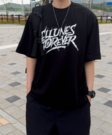 イリューネスレタリングオーバーサイズスプリットショートスリーブTシャツ