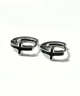 ブラッククロスワンタッチピアシング 2pcs