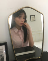 Trang Stripe See-Through Short Sleeve Shirt