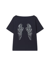  14 DENIM OFF SHOULDER TEE NAVY